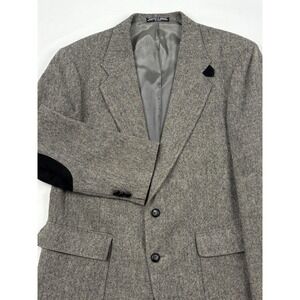 VTG 80s Barrington Donegal Tweed Wool Sport Coat Elbow Patches Patch Pockets 40S